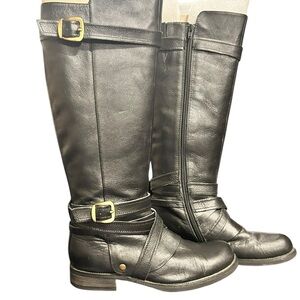 MIZ MOOZ Katie Tall Black Leather Riding Boots Women’s Size 7.5 VGC